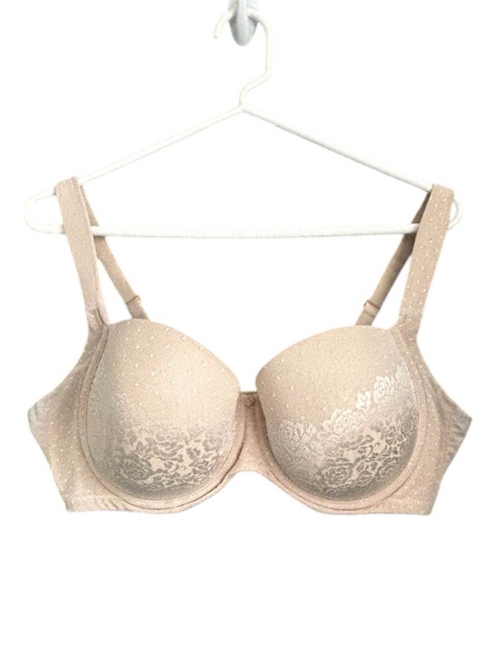 Soma Stunning Support Full Coverage Nude Lace-Detail T-Shirt Bra Size 38DD